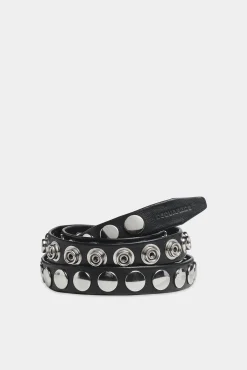 Allover Studs Snap Button Belt