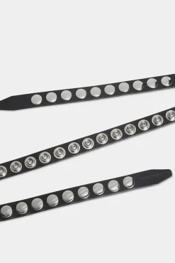 Allover Studs Snap Button Belt