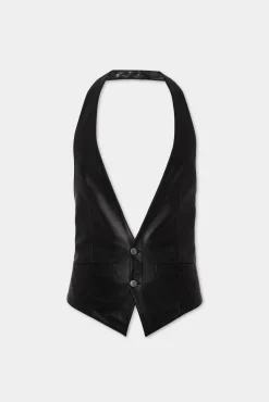 Belted Leather Waistcoat