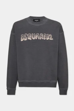 Best Fade Relax Fit Crewneck Cartoon Logo Sweatshirt