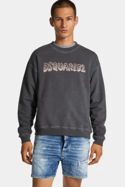 Best Fade Relax Fit Crewneck Cartoon Logo Sweatshirt