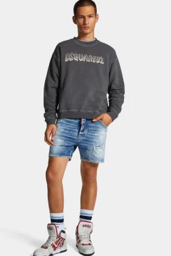 Best Fade Relax Fit Crewneck Cartoon Logo Sweatshirt