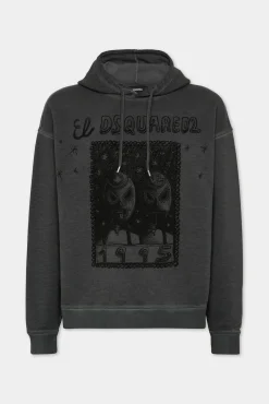 Best Fade Relax Fit Mask Print Hoodie