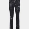 Black Destroyed Wash Cool Girl Jeans