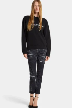 Black Destroyed Wash Cool Girl Jeans
