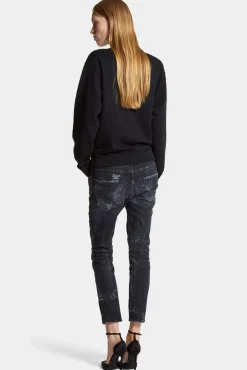 Black Destroyed Wash Cool Girl Jeans