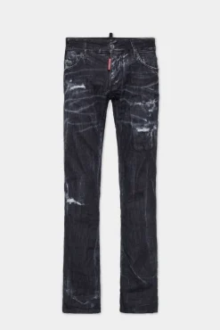 Black Destroyed Wash Sharpei Flared Bootcut Jeans