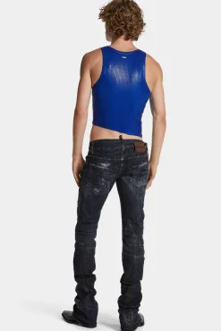 Black Destroyed Wash Sharpei Flared Bootcut Jeans