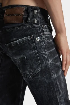 Black Destroyed Wash Sharpei Flared Bootcut Jeans