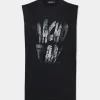 Black Pressato Cigarette Fit Sleeveless T-Shirt