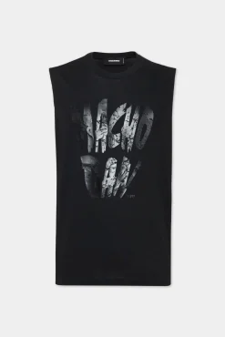 Black Pressato Cigarette Fit Sleeveless T-Shirt