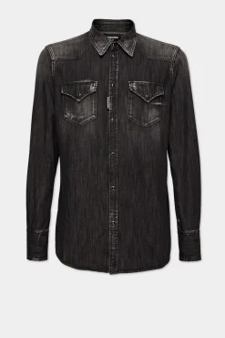 Black Wash Classic Western Shirt