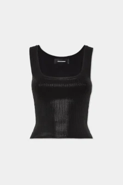 Coated Knit Tank Top