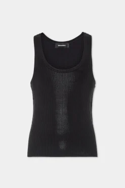 Coated Ribbed Knit Top