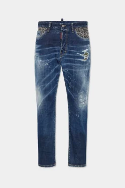Dark Broken Knee Wash Bro Jeans
