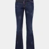 Dark Clean Wash Medium Waist Flare Jeans