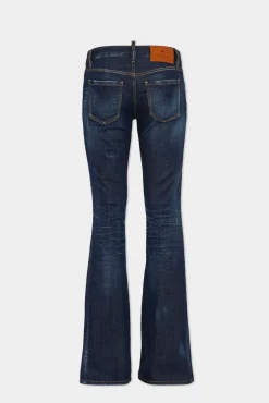 Dark Clean Wash Medium Waist Flare Jeans