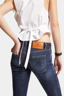 Dark Clean Wash Medium Waist Flare Jeans