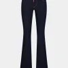 Dark Rince Wash Medium Waist Flare Jeans