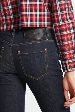 Dark Rince Wash Medium Waist Flare Jeans