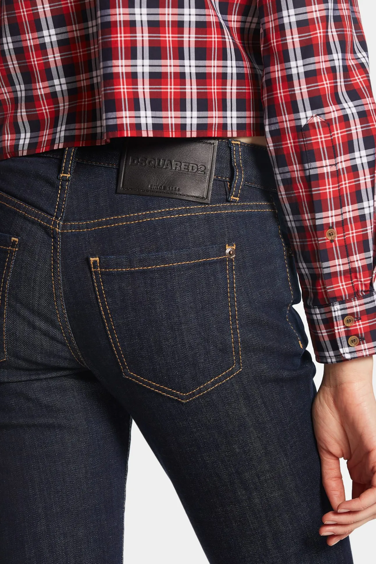 Dark Rince Wash Medium Waist Flare Jeans