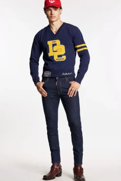 Dark Rince Wash Skater Jeans
