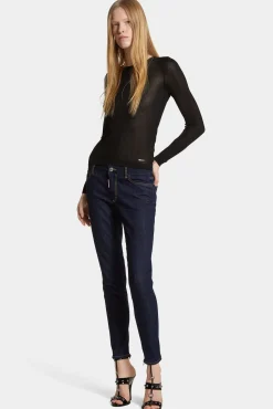 Dark Rinse Wash Medium Waist Twiggy Jeans