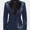 Dark Ripped Wash Dark Ripped Tuxedo Blazer