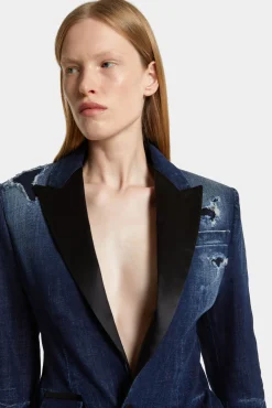 Dark Ripped Wash Dark Ripped Tuxedo Blazer