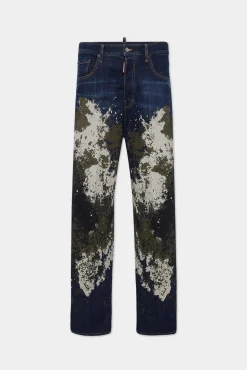 Dark Urban Camo Wash Loose Jeans