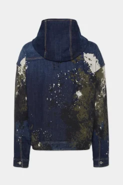Dark Urban Camo Wash Workwear Zipped Jacket