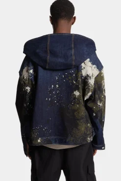 Dark Urban Camo Wash Workwear Zipped Jacket