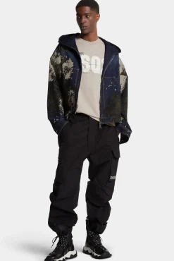 Dark Urban Camo Wash Workwear Zipped Jacket