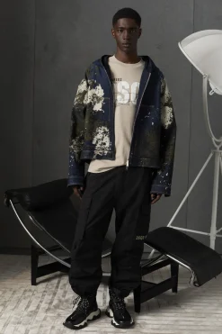 Dark Urban Camo Wash Workwear Zipped Jacket