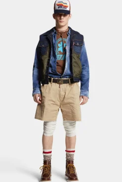 Dark Urban Wash Denim Puffer Vest