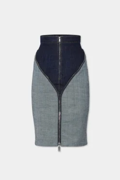 Dark Urban Wash Upside Jeans Skirt