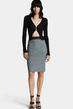 Dark Urban Wash Upside Jeans Skirt
