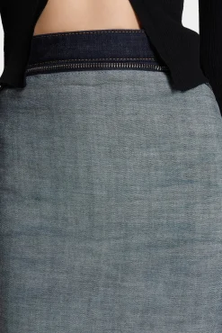 Dark Urban Wash Upside Jeans Skirt