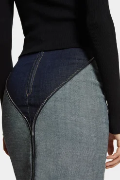 Dark Urban Wash Upside Jeans Skirt
