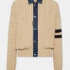 Denim Detail Knit Cardigan