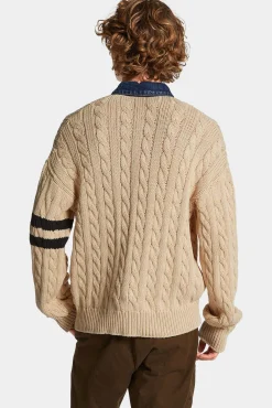 Denim Detail Knit Cardigan