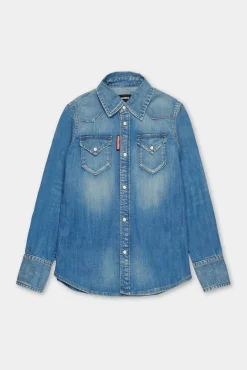 D2Kids Junior Medium Preppy Wash Jean Shirt