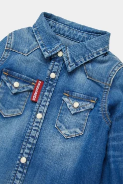 D2Kids Newborn Medium Preppy Wash Jean Shirt