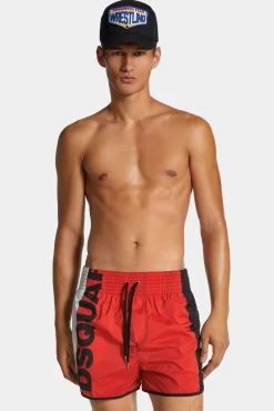 Dsquared2 Logo Colour-Block Midi Swim Boxer