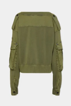 Fade Dyed Multipocket Crewneck Sweatshirt