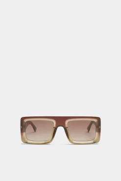 Hype Brown Green Sunglasses