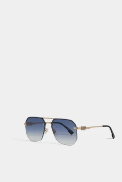 Hype Gold Blue Sunglasses