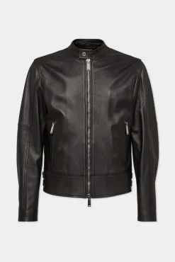 Leather Biker Bomber