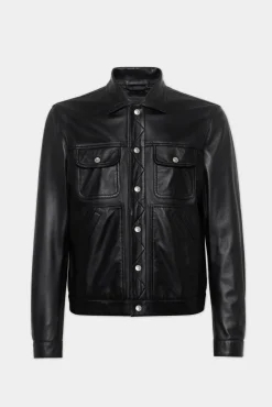 Leather Boxy Jean Jacket