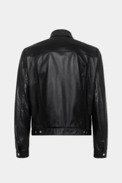 Leather Boxy Jean Jacket